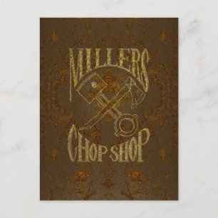 Postal Logotipo de acero rusto con rejas