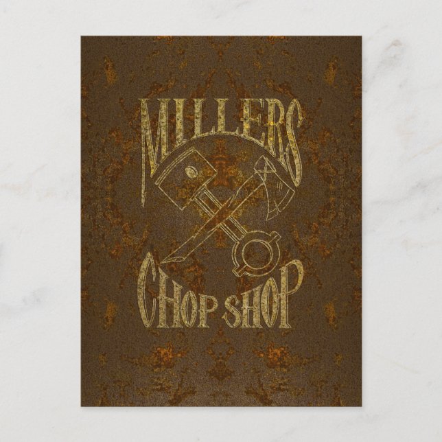 Postal Logotipo de acero rusto con rejas (Anverso)
