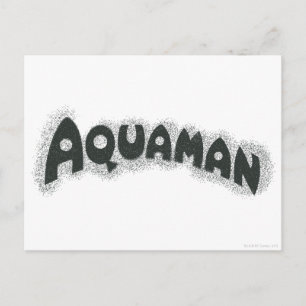 Postal Logotipo de Aquaman Grunge Black
