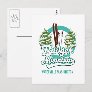 Postal logotipo de Badger Mountain Waterville Washington 