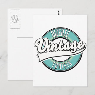 Postal logotipo de Bizerte Túnez estilo vintage