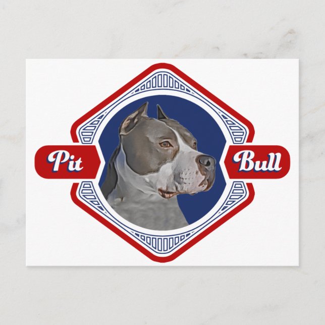Postal Logotipo de Bulldog de pozo patriótico (Anverso)