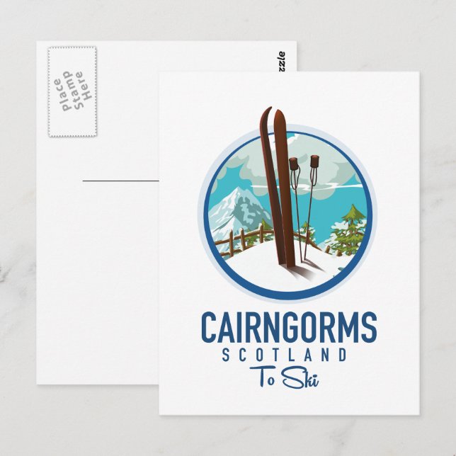 Postal logotipo de Cairngorms Escocia (Anverso / Reverso)