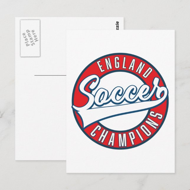 Postal logotipo de campeones de fútbol de Inglaterra (Anverso / Reverso)