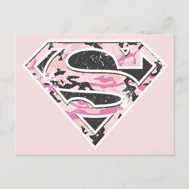Postal Logotipo de camuflaje superchica (Anverso)