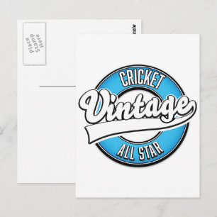 Postal Logotipo de Cricket Vintage all star