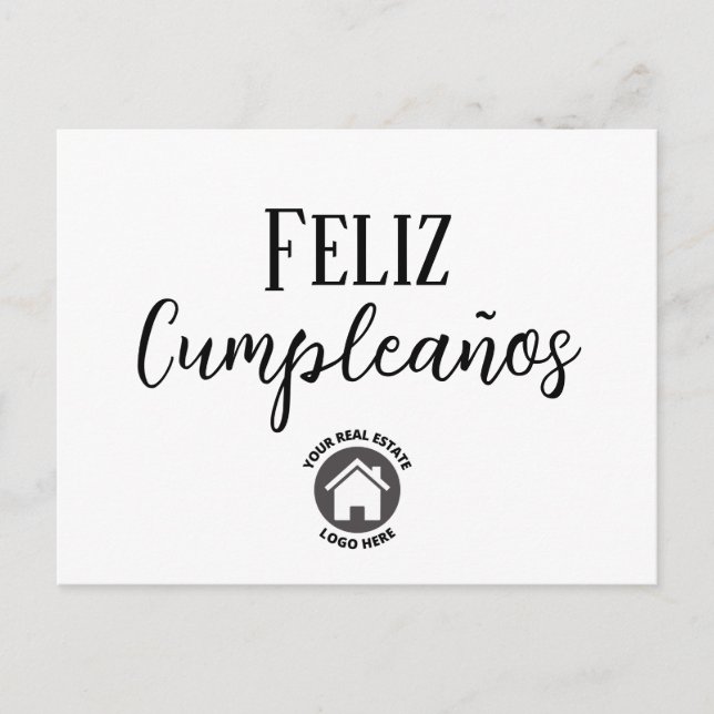 Postal Logotipo de Cumpleaños Feliz de Inmobiliaria Españ (Anverso)