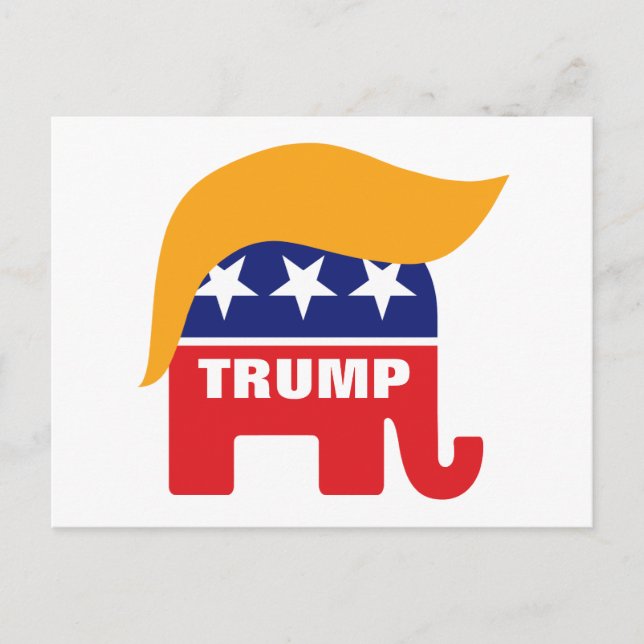Postal Logotipo de elefante Donald Trump GOP (Anverso)