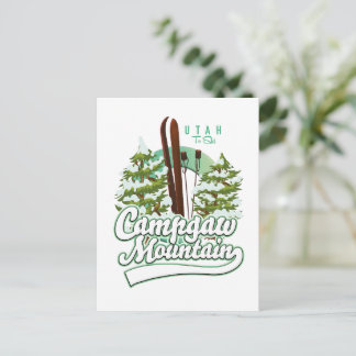 Postal logotipo de esquí Campgaw Mountain Utah