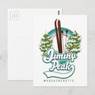 Postal logotipo de esquí de jiminy peak massachusetts