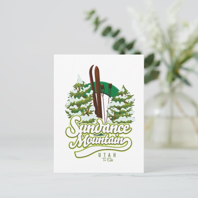 Postal logotipo de esquí de Sundance Mountain Utah (Anverso de pie)