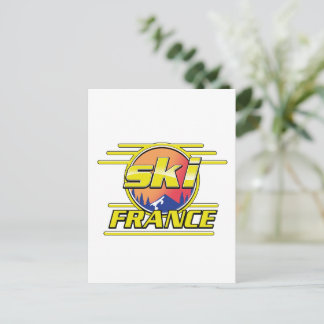 Postal logotipo de esquí Francia 80.