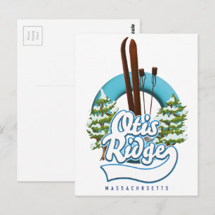 Postal Logotipo de esquí Otis Ridge Massachusetts