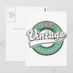 Postal logotipo de estilo vintage de Bathurst australia