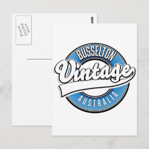 Postal logotipo de estilo vintage de Busselton australia