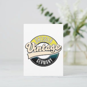 Postal logotipo de estilo vintage de Dresde