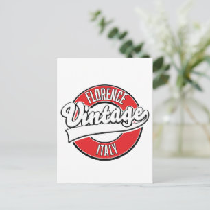 Postal logotipo de estilo vintage de florencia italia