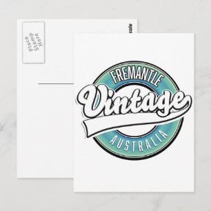 Postal Logotipo de estilo vintage de Fremantle Australia.