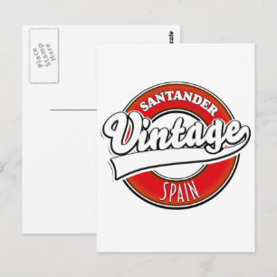 Postal logotipo de estilo vintage de Santander España