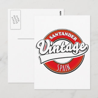 Postal logotipo de estilo vintage de Santander España
