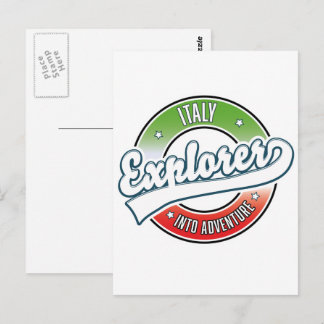 Postal Logotipo de explorador de Italia en aventura.