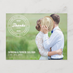 Postal Logotipo de fecha de boda personalizada Foto de ag