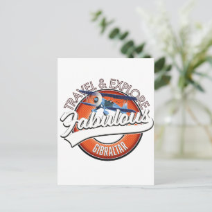 Postal logotipo de Gibraltar fabuloso para viajar y explo