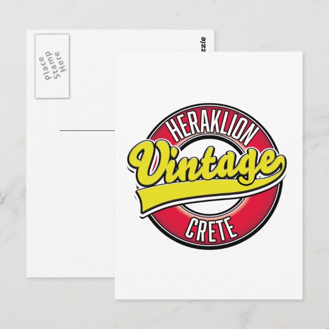 Postal logotipo de Heraklion Creta Travel (Anverso / Reverso)