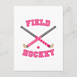 Postal Logotipo de hockey sobre hierba rosa