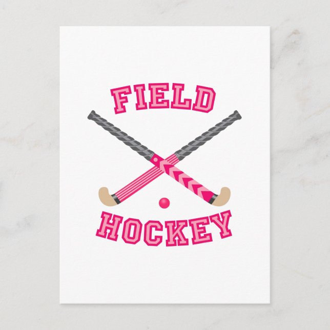 Postal Logotipo de hockey sobre hierba rosa (Anverso)