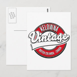 Postal logotipo de Kelowna Columbia Británica Canadá