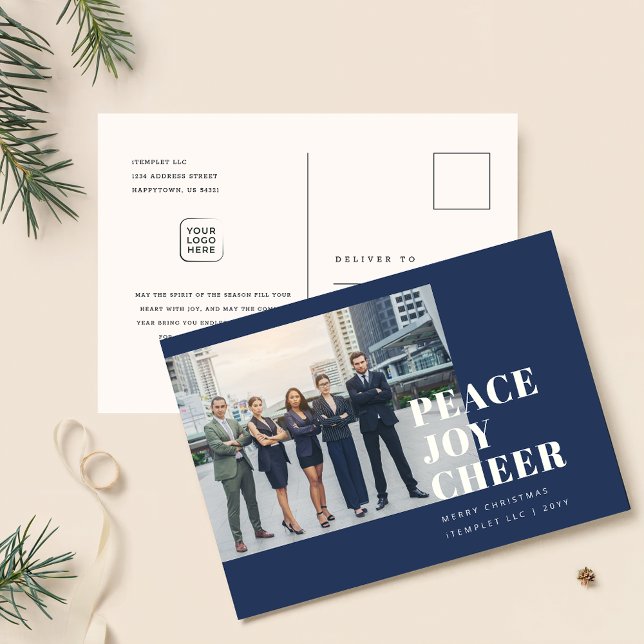 Postal Logotipo de la empresa Navidades empresariales Fot (Subido por el creador)
