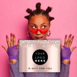 Postal Logotipo de maquillaje del Rosa de belleza de rega