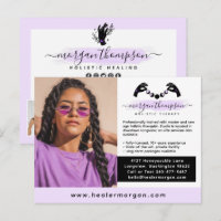 Logotipo de marketing de masaje Reiki de manos y f