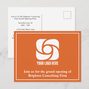 Postal Logotipo de negocio de publicidad de Orange Compan