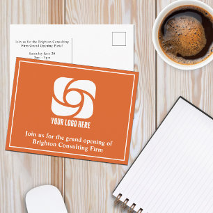 Postal Logotipo de negocio de publicidad de Orange Compan