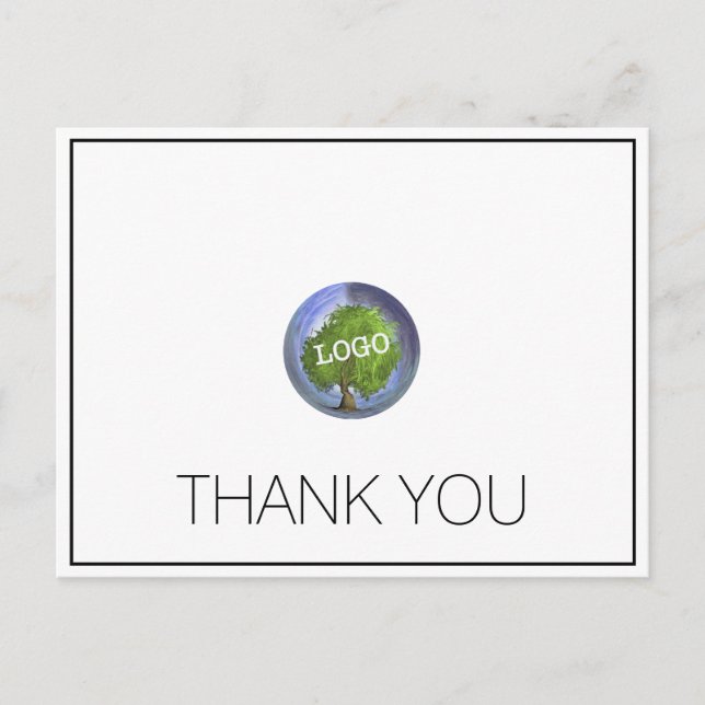 Postal Logotipo de negocio Gracias (Anverso)