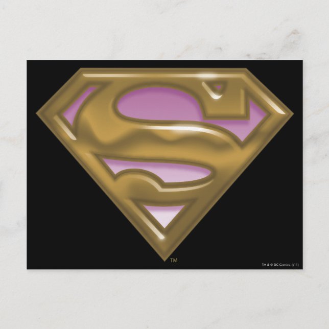 Postal Logotipo de oro de Supergirl (Anverso)
