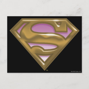 Postal Logotipo de oro de Supergirl