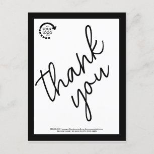 Postal Logotipo de personalizado Empresa Negra Moderna