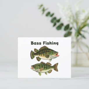 Postal Logotipo de pesca con grano de largemouth