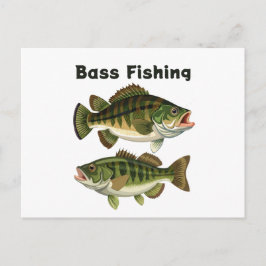 Postal Logotipo de pesca con grano de largemouth