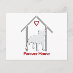 Postal Logotipo de Pitbull Blanco Forever Home