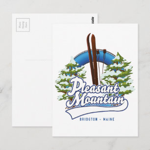 Postal logotipo de Pleasant Mountain Ski Bridgton.