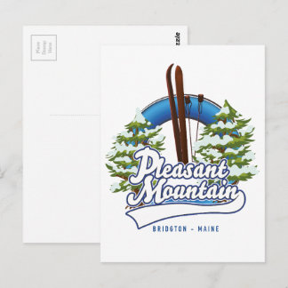 Postal logotipo de Pleasant Mountain Ski Bridgton.