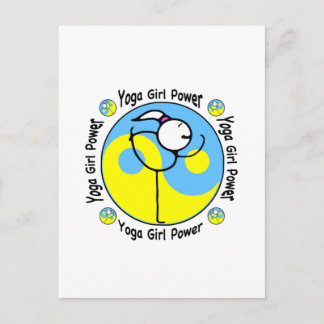 Postal Logotipo de poder del Chica de yoga