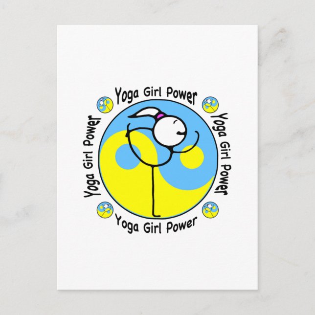 Postal Logotipo de poder del Chica de yoga (Anverso)