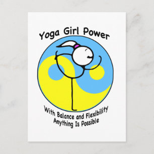 Postal Logotipo de poder del Chica de yoga