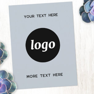 Postal Logotipo de promoción de negocios Polvo azul