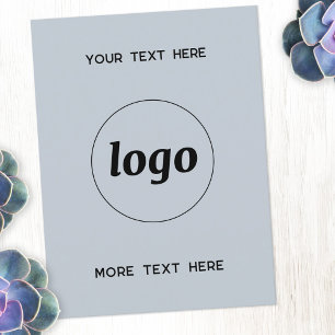 Postal Logotipo de promoción de negocios Polvo azul